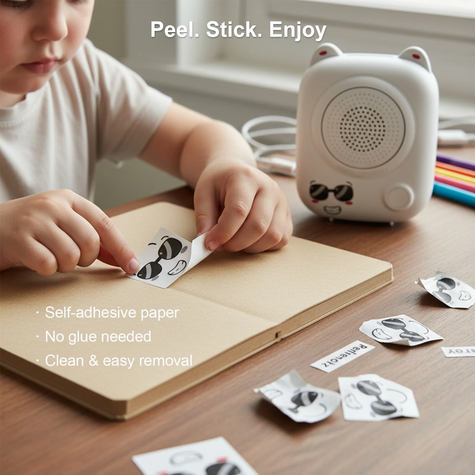 AI Mini Printer Sticker Print Portable Thermal Inkless Maker Bluetooth Pocket Instant Printing for School Office Home for Study Note,Journal,DIY,Gift - Image 4