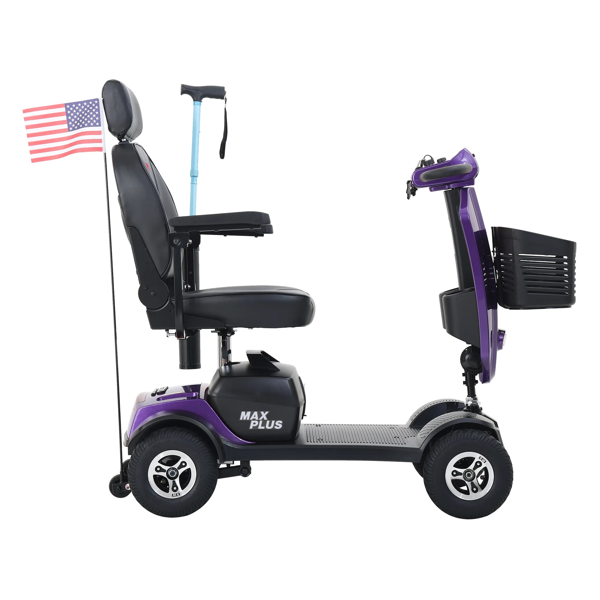 Metro Mobility Elderly Scooter Folding Scooter 4 Wheel Scooter - Dark Purple (MAX Plus) - Image 7