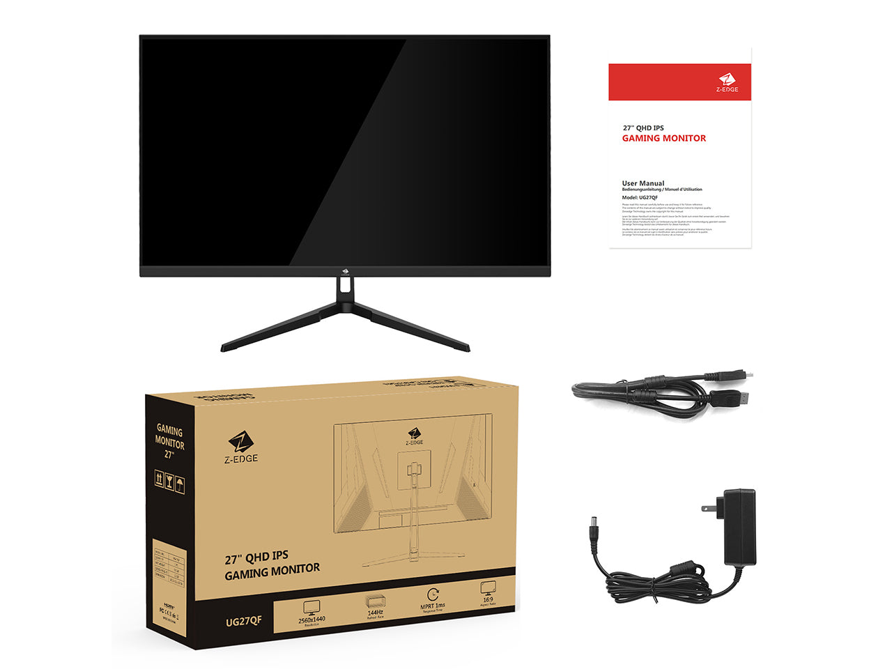 Z-EDGE UG27QF 27" QHD 144Hz Black IPS Gaming Monitor - Image 7