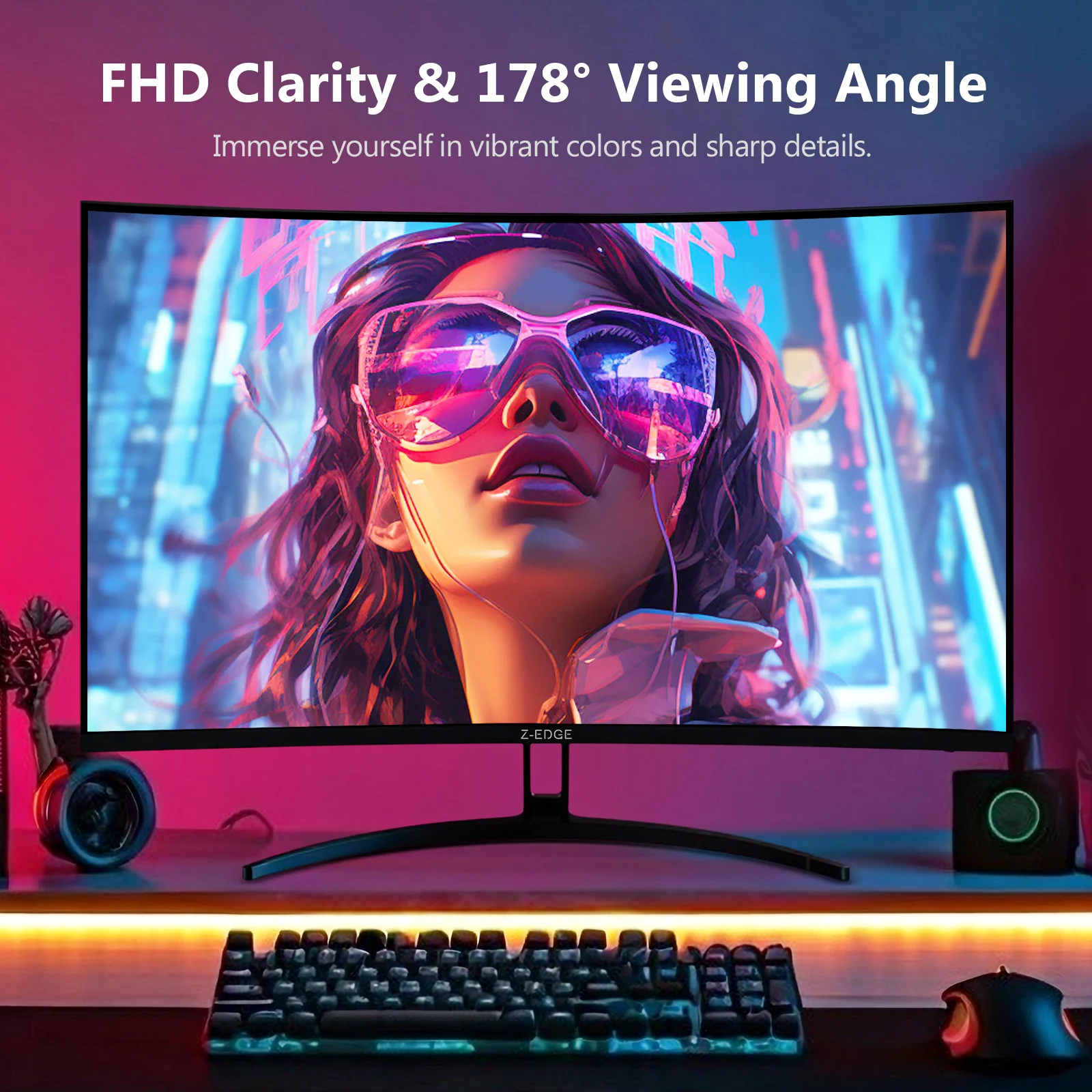 Z-EDGE UG32P 32" 240Hz Curved Gaming Monitor - Image 3