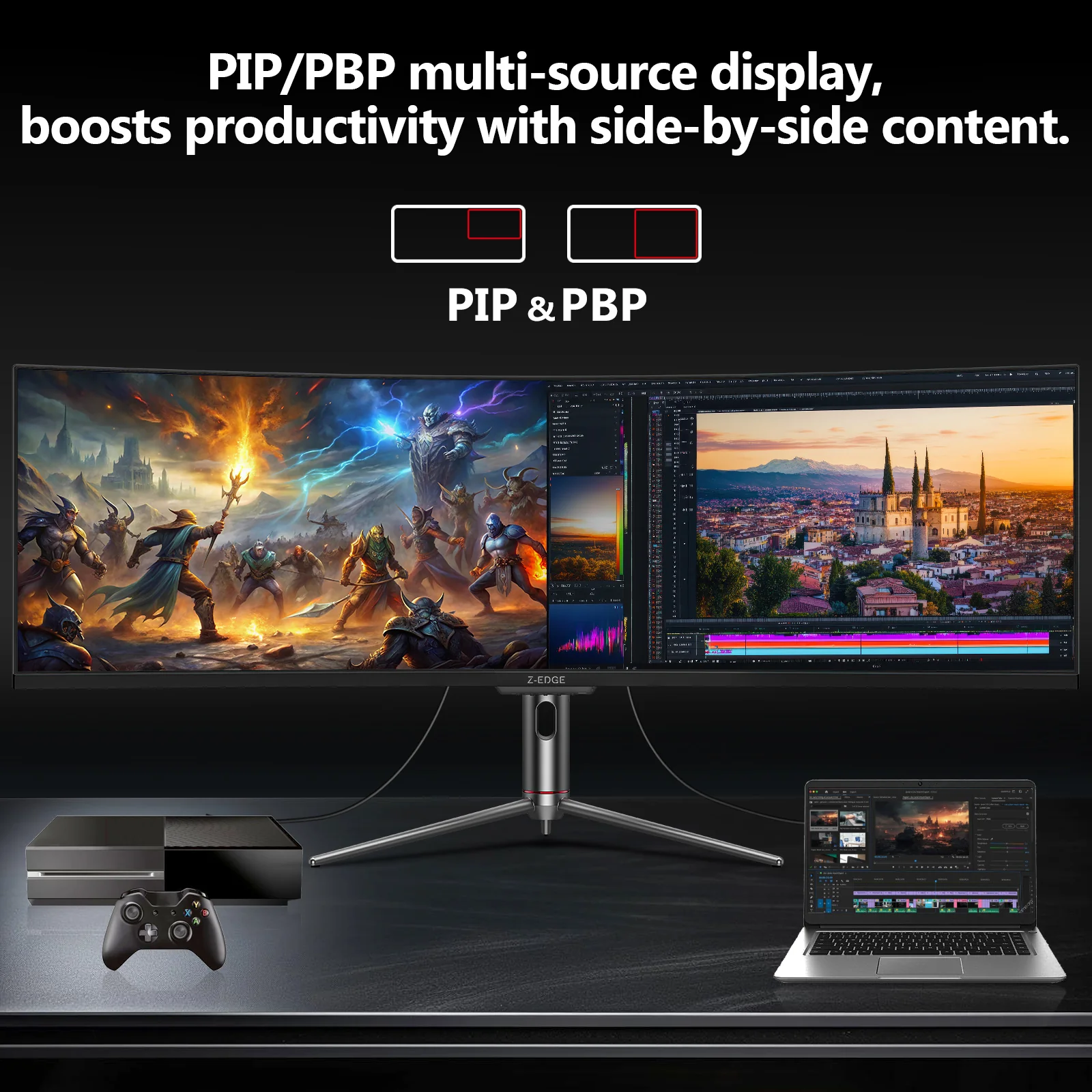 Z-EDGE UG49P 49" 240Hz DQHD Curved Gaming Monitor - Image 5